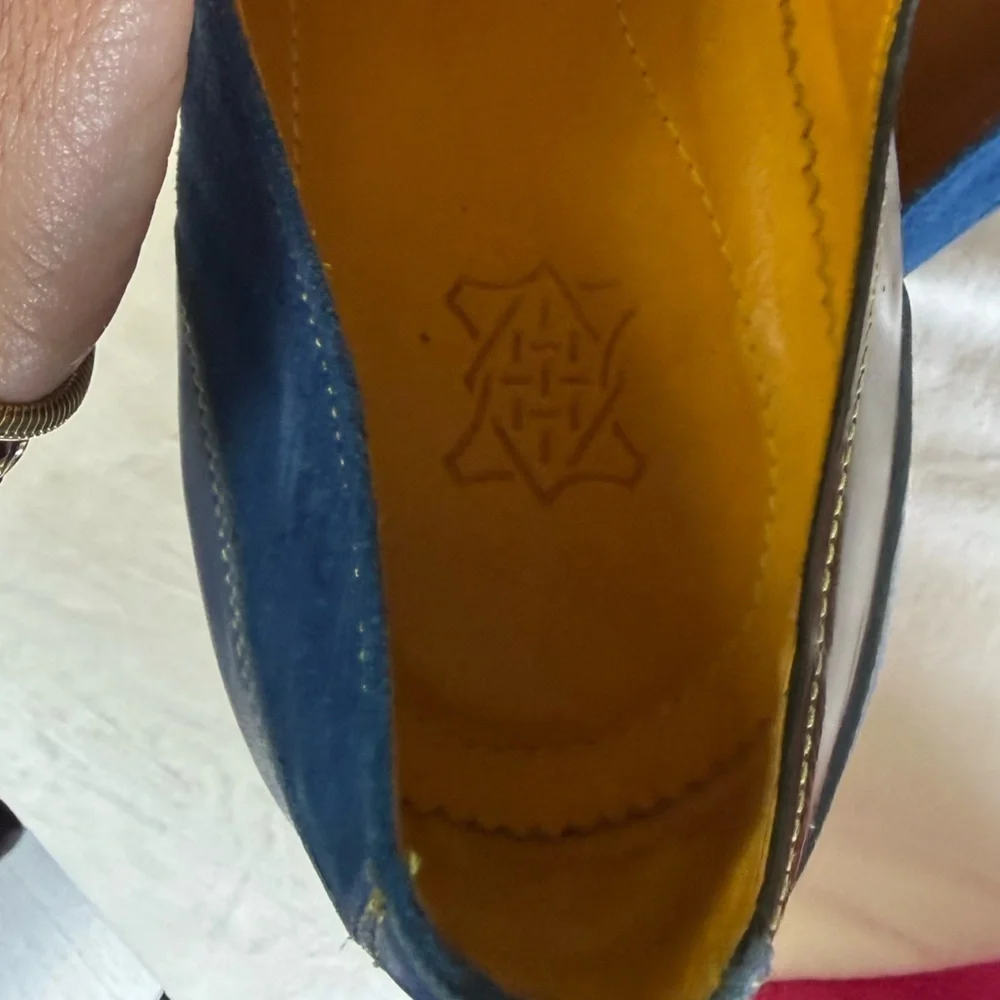 Undandy Custom Double Monk Strap Shoes - Blue & Brown Leather/Suede - EU 43